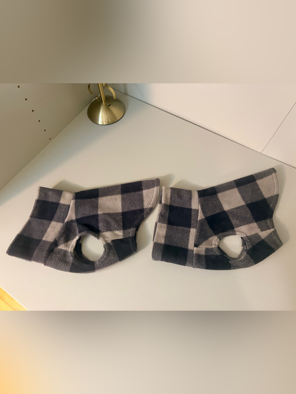 H&M Black and Beige Plaid Dog Sweaters, XXS
